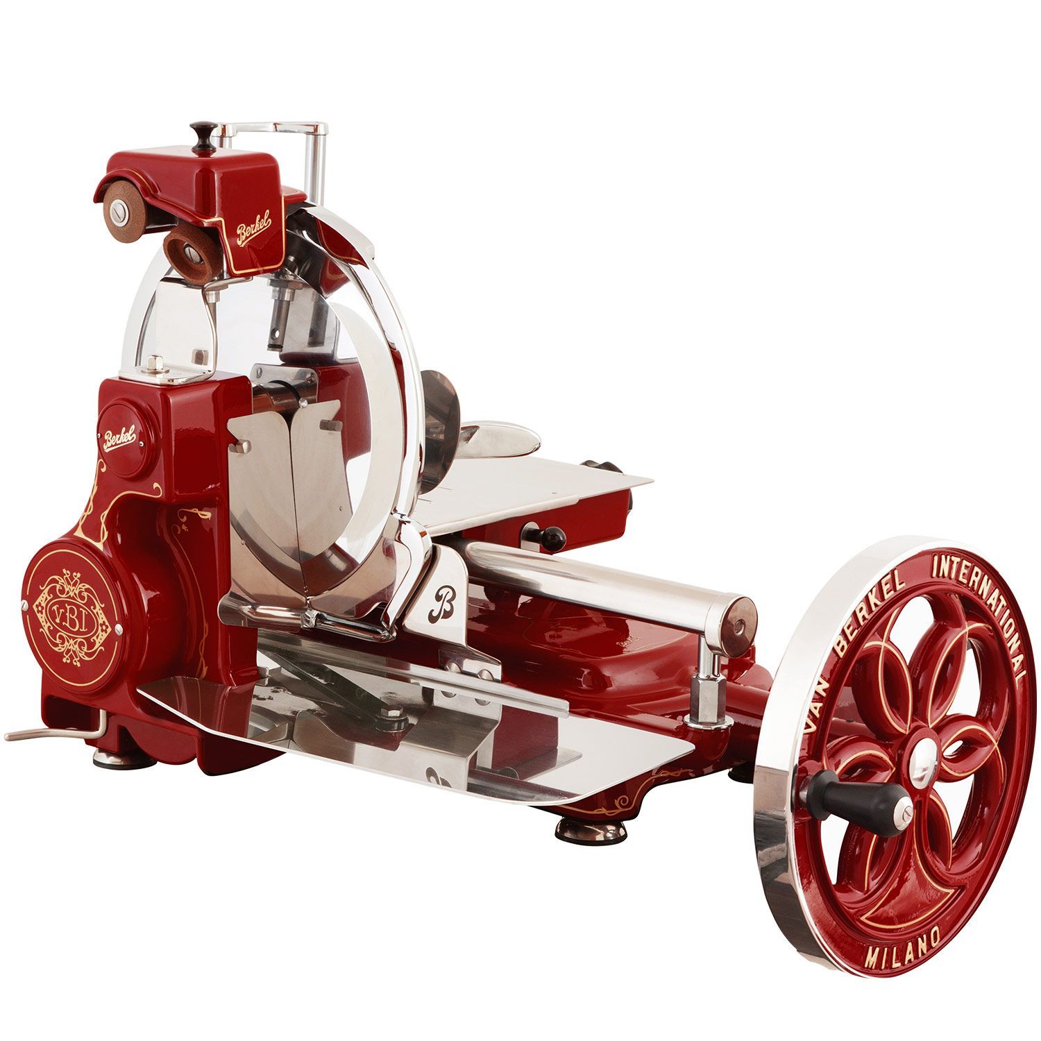 Berkel Volano B114 in Rot – die ikonische Schwungradmaschine für Premium-Gastronomie