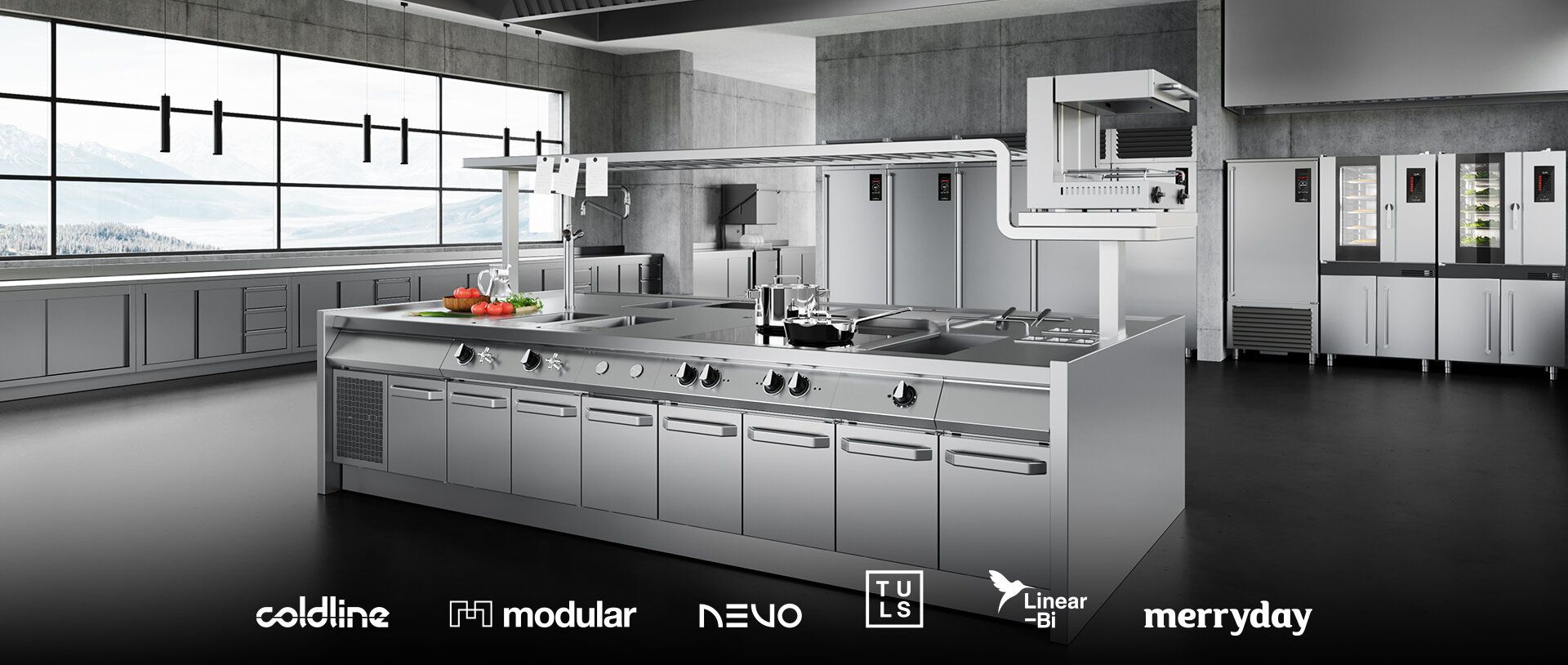 Coldline by The Nice Kitchen – Integriertes Großküchensystem mit Coldline, Modular, Nevo und Tuls